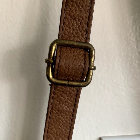 Fossil Brown Pebbled Leather Crossbody Satchel Bag Purse Adjustable Strap - Picture 6 of 9